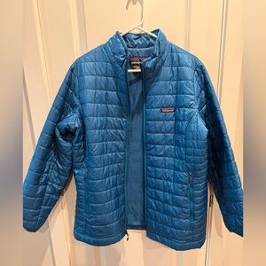 Patagonia Women's Lagom Blue Nano Puff Jacket Insulated Quilted Coat. Size XL